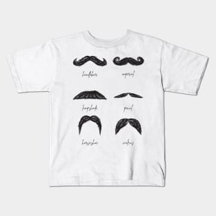 Moustache Types Grid Kids T-Shirt